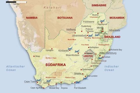 Interaktive Südafrika-Karte: Das Land am Kap auf einen Blick