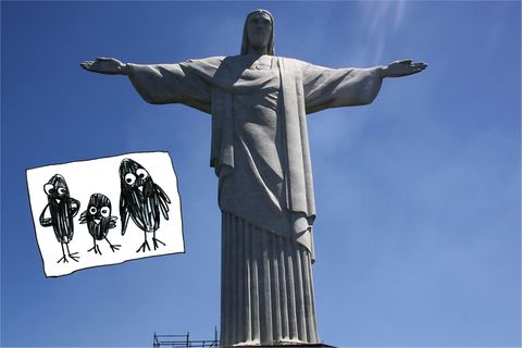 Die Christus-Statue auf Rios höchstem Berg, dem Corcovado: "Die Menschen haben Jesus getötet, damit sie eine Starfigur aus ihm machen können", stellte meine Tochter nach dem Besuch des Wahrzeichens fest