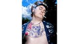 Echte Namen spielen bei der Turbojugend eine untergeordnete Rolle, hier zählen sogenannte Warrior Names, die auch auf den Kutten stehen. Odin Ädmiral Anus Wittenberg wurde mit diesem Foto zum Posterboy für die Ausstellung.