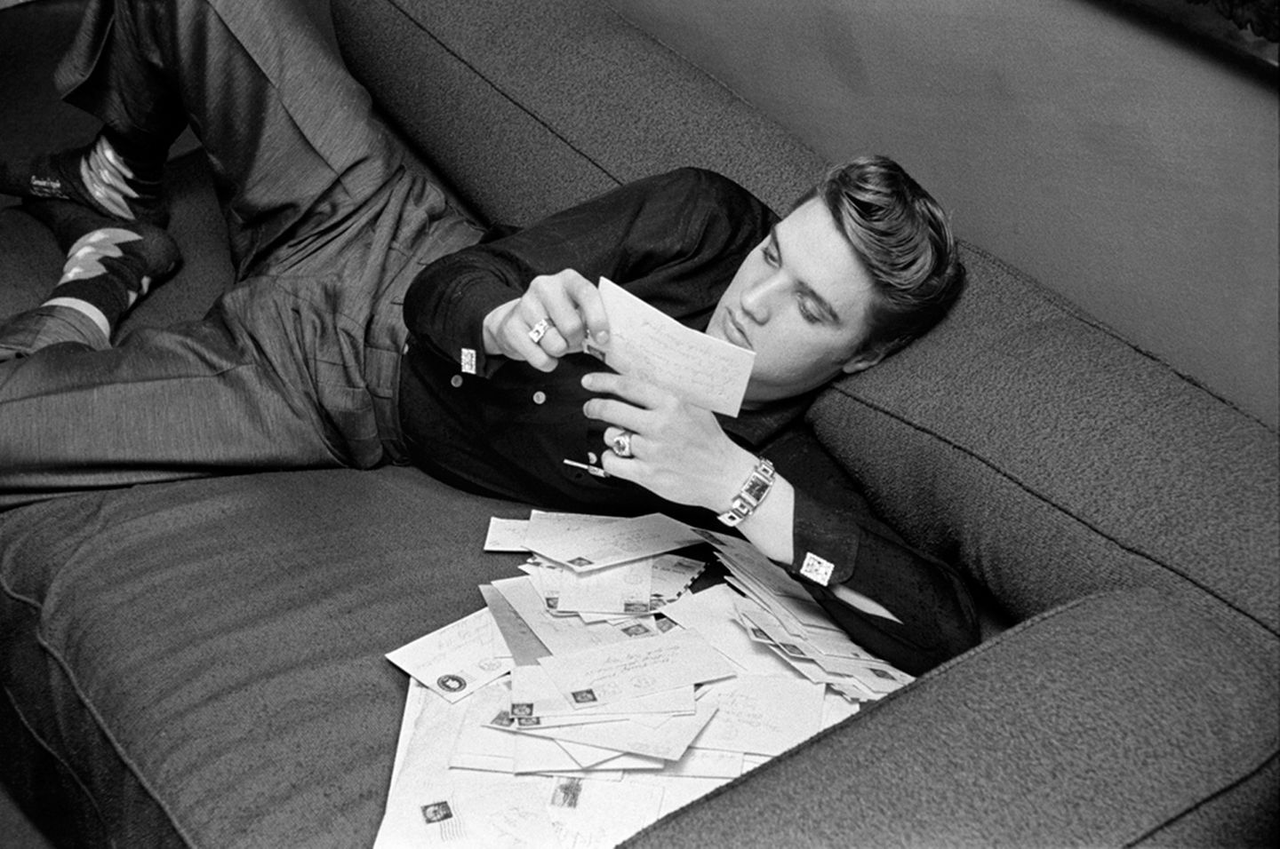 Elvis war eines der Sexsymbole der 50er-Jahre. Schon zu Beginn seiner Karriere wurde er mit Fanpost überhäuft