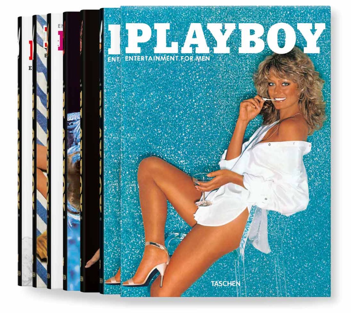 Der Bildband Hugh Hefner's Playboy ist im Taschen-Verlag erschienen. Hardcover mit 25 Ausklappern, 6 Bände in einer Box, 1910 Seiten   