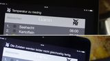 Ist man zu langsam, teilt das iPad einem mit, dass die Zutaten nicht gleichzeitig fertig werden.