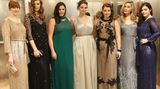Auch im Kreise von Katy Hansz, Robyn Lawley Jennie Runk, Tara Lynn, Lizzie Miller und Alessandra Garcia macht Huffine (3.v.l.) eine gute Figur, wie hier auf der Mailänder Modemesse im Februar dieses Jahres.
