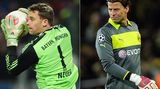 Einen eindeutigen Favoriten auszumachen, fällt vor dem Viertelfinale im DFB-Pokal zwischen Bayern München und Borussia Dortmund schwer. Klar, die Bayern dominieren die Bundesliga und gehören auch in der Champions League zu den Top-Favoriten. Doch der BVB hat in dieser Saison ebenfalls schon bewiesen, dass er zu herausragenden Leistungen im Stande ist. Auch wenn die Konstanz aus den vergangenen beiden Jahren fehlt.  
  Vor dem bisherigen Saison-Höhepunkt schaut stern.de genauer hin: Welches Team ist besser besetzt? Wer gewinnt den großen Mann-gegen-Mann-Vergleich?     
  
Torwart:</  
  
Manuel Neuer versus Roman Weidenfeller
  Gegen Werder musste Neuer sein erstes Gegentor in der Rückrunde fressen. Wow! Wie gut der Nationaltorhüter wirklich in Form ist, kann leider niemand so genau sagen. Er hat ja nie etwas zu tun. Wobei: Gegen Arsenal sah er vor dem Tor von Podolski reichlich bescheuert aus. Solche Dinger - dachte man - hat Neuer eigentlich nicht mehr im Repertoire. Dortmunds Weidenfeller spielt bis jetzt in der Liga wie Neuer eine fast fehlerfreie Runde. Trotzdem sieht sein Torwartspiel spektakulärer aus. Klar, auch weil er beschäftigter ist als Neuer, kann er sich öfter auszeichnen. Und das macht er dann schon richtig klasse.  
  
Fazit:</  
  Das Torwartduell bringt keinen Sieger hervor. Neuer kann besser kicken, dafür ist Weidenfeller stärker auf der Linie.  
  
Zwischenstand: 0,5:0,5
