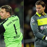 Einen eindeutigen Favoriten auszumachen, fällt vor dem Viertelfinale im DFB-Pokal zwischen Bayern München und Borussia Dortmund schwer. Klar, die Bayern dominieren die Bundesliga und gehören auch in der Champions League zu den Top-Favoriten. Doch der BVB hat in dieser Saison ebenfalls schon bewiesen, dass er zu herausragenden Leistungen im Stande ist. Auch wenn die Konstanz aus den vergangenen beiden Jahren fehlt.  
  Vor dem bisherigen Saison-Höhepunkt schaut stern.de genauer hin: Welches Team ist besser besetzt? Wer gewinnt den großen Mann-gegen-Mann-Vergleich?     
  
Torwart:</  
  
Manuel Neuer versus Roman Weidenfeller
  Gegen Werder musste Neuer sein erstes Gegentor in der Rückrunde fressen. Wow! Wie gut der Nationaltorhüter wirklich in Form ist, kann leider niemand so genau sagen. Er hat ja nie etwas zu tun. Wobei: Gegen Arsenal sah er vor dem Tor von Podolski reichlich bescheuert aus. Solche Dinger - dachte man - hat Neuer eigentlich nicht mehr im Repertoire. Dortmunds Weidenfeller spielt bis jetzt in der Liga wie Neuer eine fast fehlerfreie Runde. Trotzdem sieht sein Torwartspiel spektakulärer aus. Klar, auch weil er beschäftigter ist als Neuer, kann er sich öfter auszeichnen. Und das macht er dann schon richtig klasse.  
  
Fazit:</  
  Das Torwartduell bringt keinen Sieger hervor. Neuer kann besser kicken, dafür ist Weidenfeller stärker auf der Linie.  
  
Zwischenstand: 0,5:0,5
