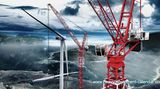 Umweltbewusste Arbeiten sind die Spezialität des Wolffkran 700B. Er kann Windkraftanlagen in schwindelerregenden Höhen errichten und hebt 80 Tonnen schwere Bauteile bis auf 150 Meter Höhe. Der Spezialkran ist extra für den Bau von Windkraftanlagen konzipiert.