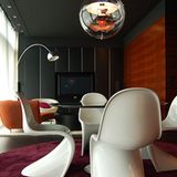 Hinter der Tür mit dem Schild "Suite 100": Der Retro-Look in der "Stones Suite" zitiert die 60er Jahre