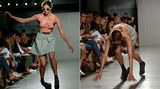 Allein der Anblick schmerzt: Wie sich dieses Model bei der Show von Proenza Schouler im September 2006 seinen rechten Fuß verdreht, ist alles andere als angenehm.