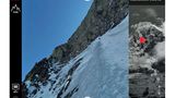 Die beiden Bergsteiger als winzige Punkte am oberen Rand der "Spinne", wie das Eisfeld unterhalb der Ausstiegsrisse in der Eiger-Nordwand genannt wird. Die User navigieren sich durch die Eigerwand und bestimmen selbst die Blickrichtung, indem sie das Tablet oder Smartphone einfach bewegen - nach links oder rechts, Richtung Gipfel-Perspektive oder zum Abgrund ins Tal.
