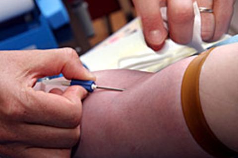 Fünf Milliliter Blut werden abgenommen, wenn man sich als Spender registrieren lässt