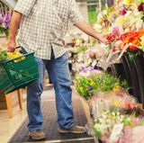 Blumen stehen häufig im Eingangsbereich des Supermarktes. Die bunten Farben haben einen positiven Einfluss auf Kunden - sie fühlen sich direkt wohl im Markt.