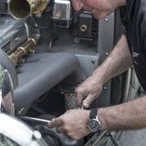 Frank Meakin vor dem Start