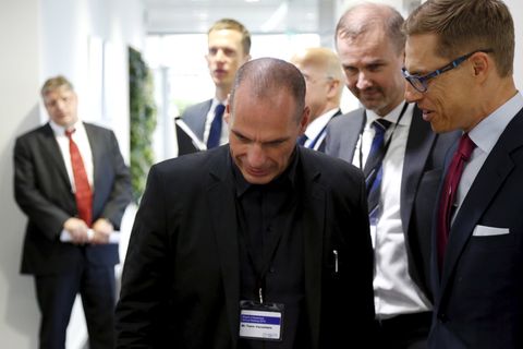 Varoufakis bei Eurogruppentreffen