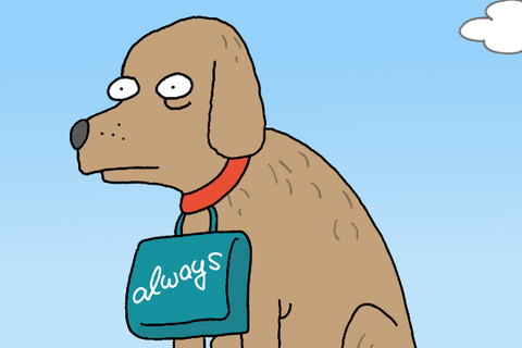 Hunde-Cartoons: Freund und Retter: der Bindenhund