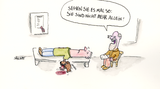 Hunde-Cartoons: Freund und Retter: der Bindenhund