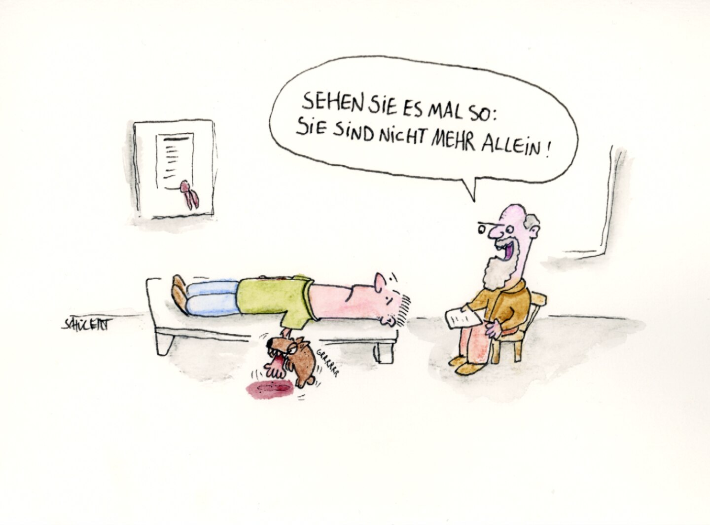Hunde-Cartoons: Freund und Retter: der Bindenhund