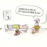 Hunde-Cartoons: Freund und Retter: der Bindenhund