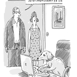 Hunde-Cartoons: Freund und Retter: der Bindenhund