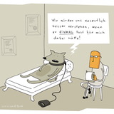 Hunde-Cartoons: Freund und Retter: der Bindenhund