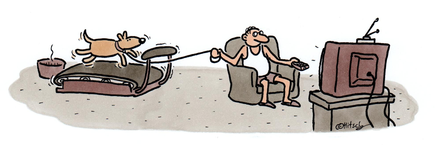 Hunde-Cartoons: Freund und Retter: der Bindenhund