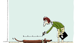 Hunde-Cartoons: Freund und Retter: der Bindenhund