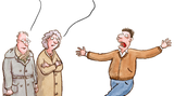 Hunde-Cartoons: Freund und Retter: der Bindenhund