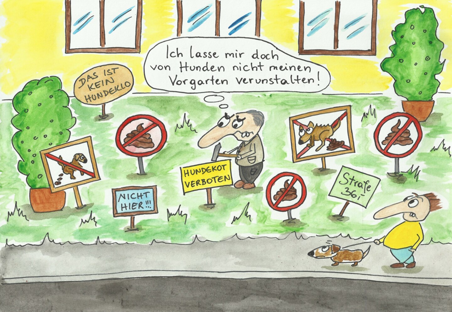 Hunde-Cartoons: Freund und Retter: der Bindenhund