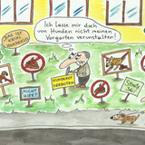 Hunde-Cartoons: Freund und Retter: der Bindenhund