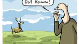 Hunde-Cartoons: Freund und Retter: der Bindenhund