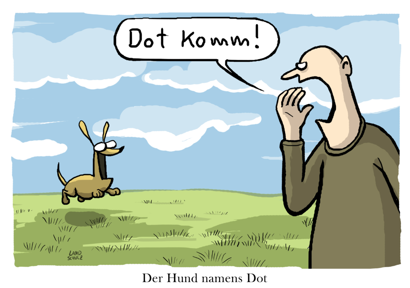 Hunde-Cartoons: Freund und Retter: der Bindenhund
