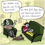 Familien-Cartoons: Schandtal! Komm zu Hause!