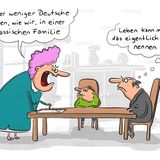 Familien-Cartoons: Schandtal! Komm zu Hause!