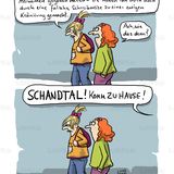Familien-Cartoons: Schandtal! Komm zu Hause!