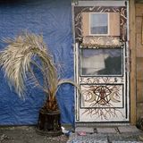 Die Häuser auf der Brache sind bunt zusammengewürfelt.