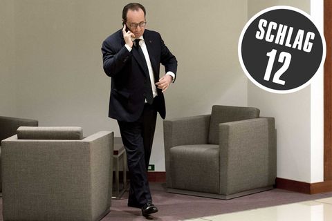 Der französische Präsident Francois Hollande sucht vor dem EU-Gipfel im März in Brüssel noch etwas Privatsphäre für ein Telefonat. Was er damals noch nicht wusste - er war nie allein. Die NSA hörte die ganze Zeit mit