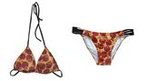 Jede Frau, die diesen modischen Bikini am Strand trägt, zeigt auf jeden Fall, dass sie zum anbeißen ist. Wer sich selbst mit Pizza belegen möchte, bekommt das Oberteil hier und die Hose hier.