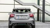 Für Mercedes-Formel-1-Fans ist die A-Klasse Motorsport Edition inklusive azffälligem Heckspoiler gedacht