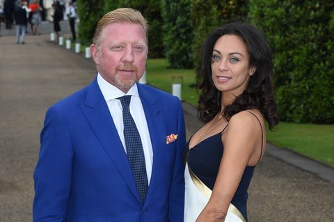 Boris Becker und seine Ehefrau auf der Raplph Lauren und Vogue Wimbledon-Party in London.