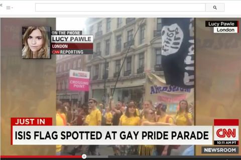 Satirische IS-Flagge auf Gay Pride in London