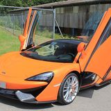 Die Türen gehen nach vorn-oben auf.