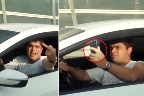 Russischer Verkehrsraudi verliert Handy nach Nötigung