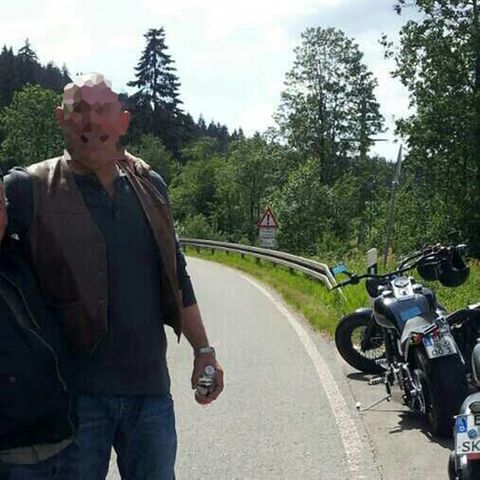 Klaus Haberstroh mit seinem Motorrad