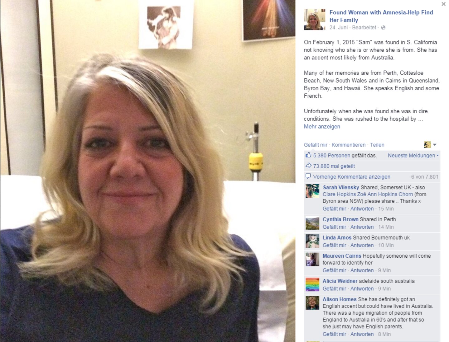 Ashley Ashley Manetta, 53, leidet an Amnesie.