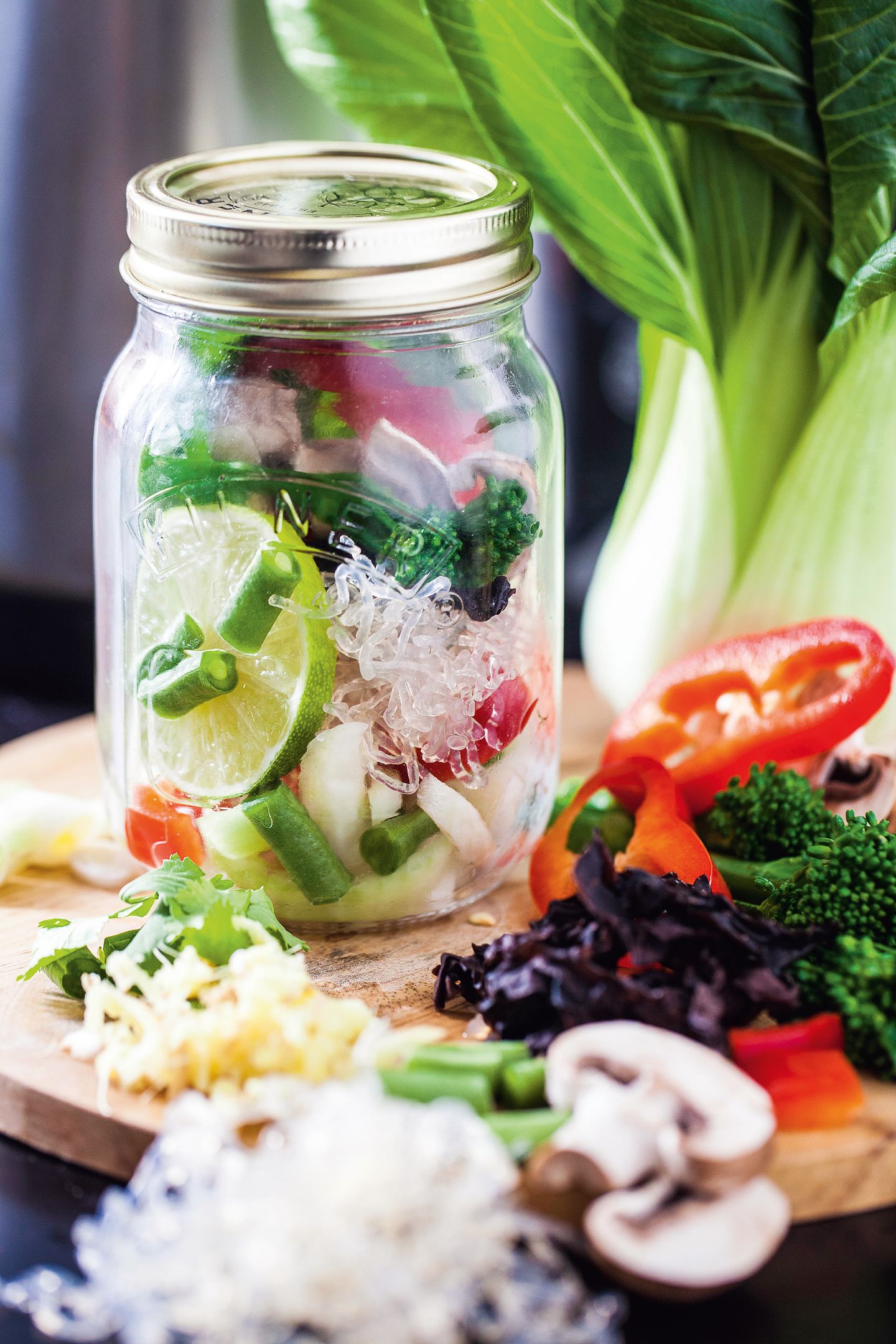 Jar with vegetables - preparation for soup