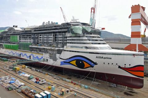 Die "Aida Prima" im Trockendock