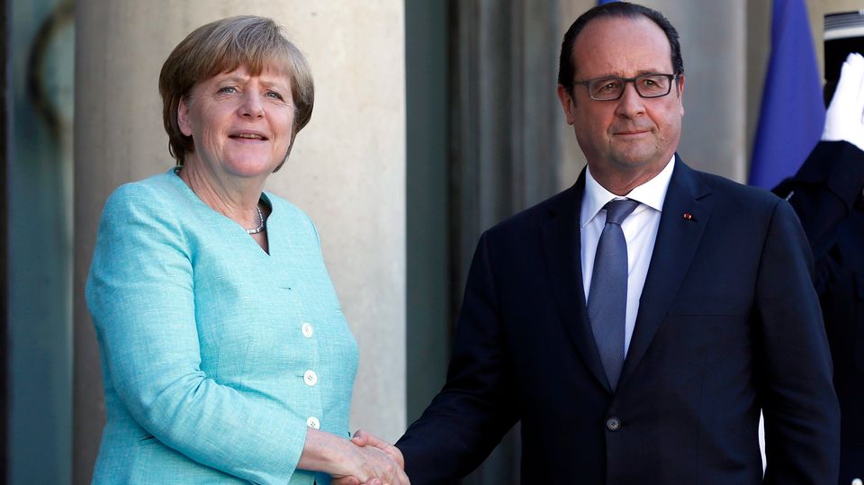 Angela Merkel und Francois Hollande Kanzlerin Angela Merkel und Frankreichs Staatschef Francois Hollande in Paris