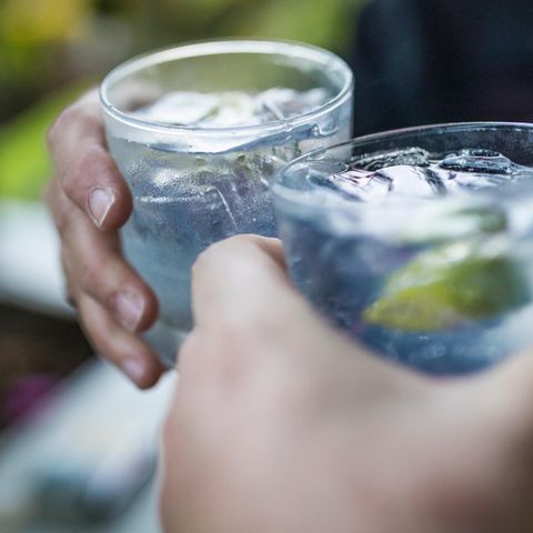 Ein Krug mit Tonic Water und frischer Zitrone und Limette
