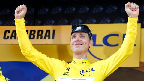 Tony Martin im Gelben Trikot nach der vierten Etappe der Tour de France
