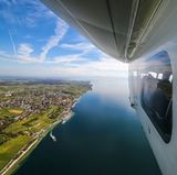 Vom Zeppelin aus können Luftfahrtfans die Ufer des Bodensees erkunden