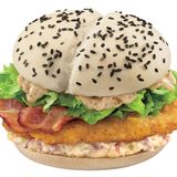 Burger mit weißem Brötchen
